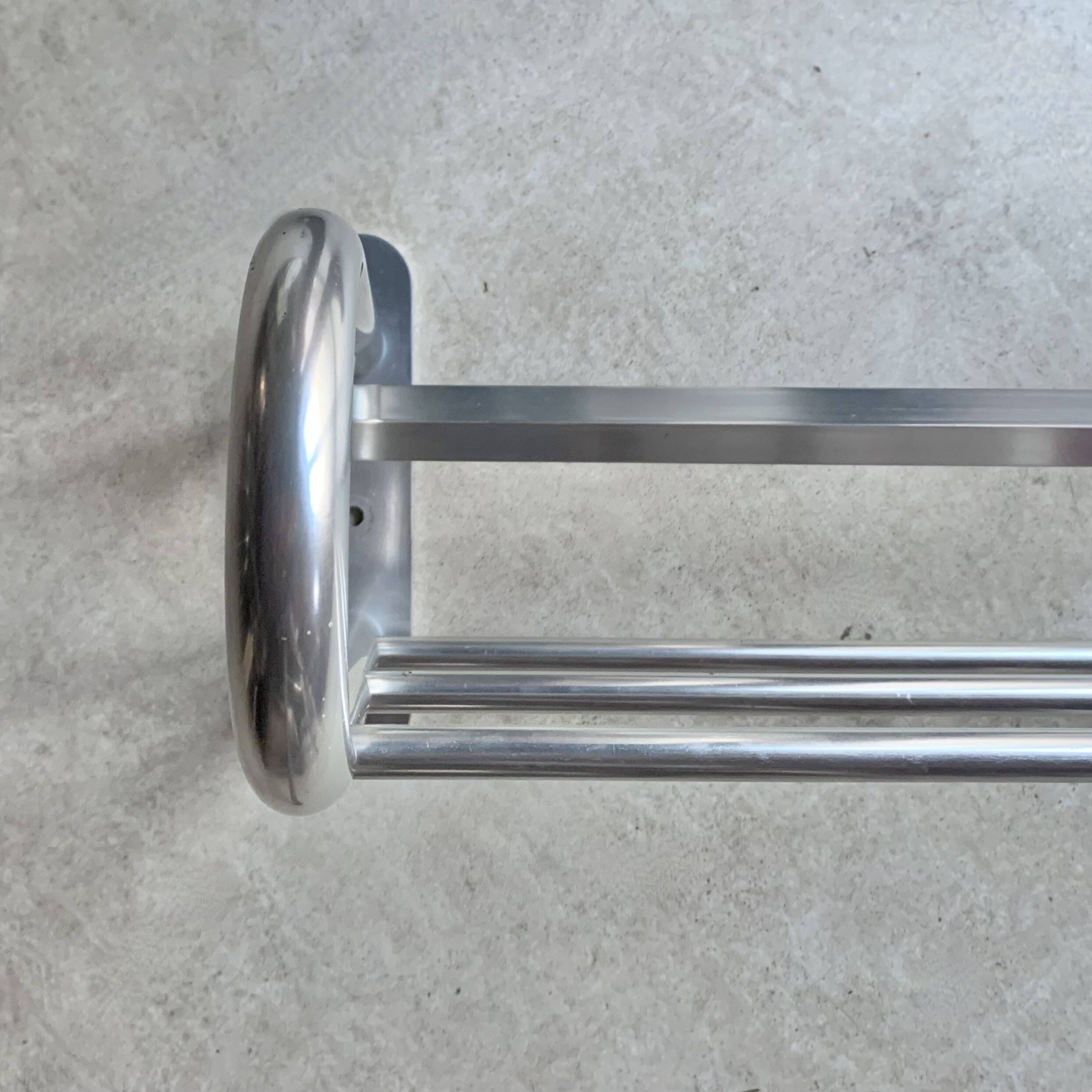 Large vintage aluminum wall coat rack