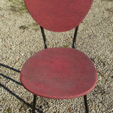 2 vintage chairs, metal and skaï