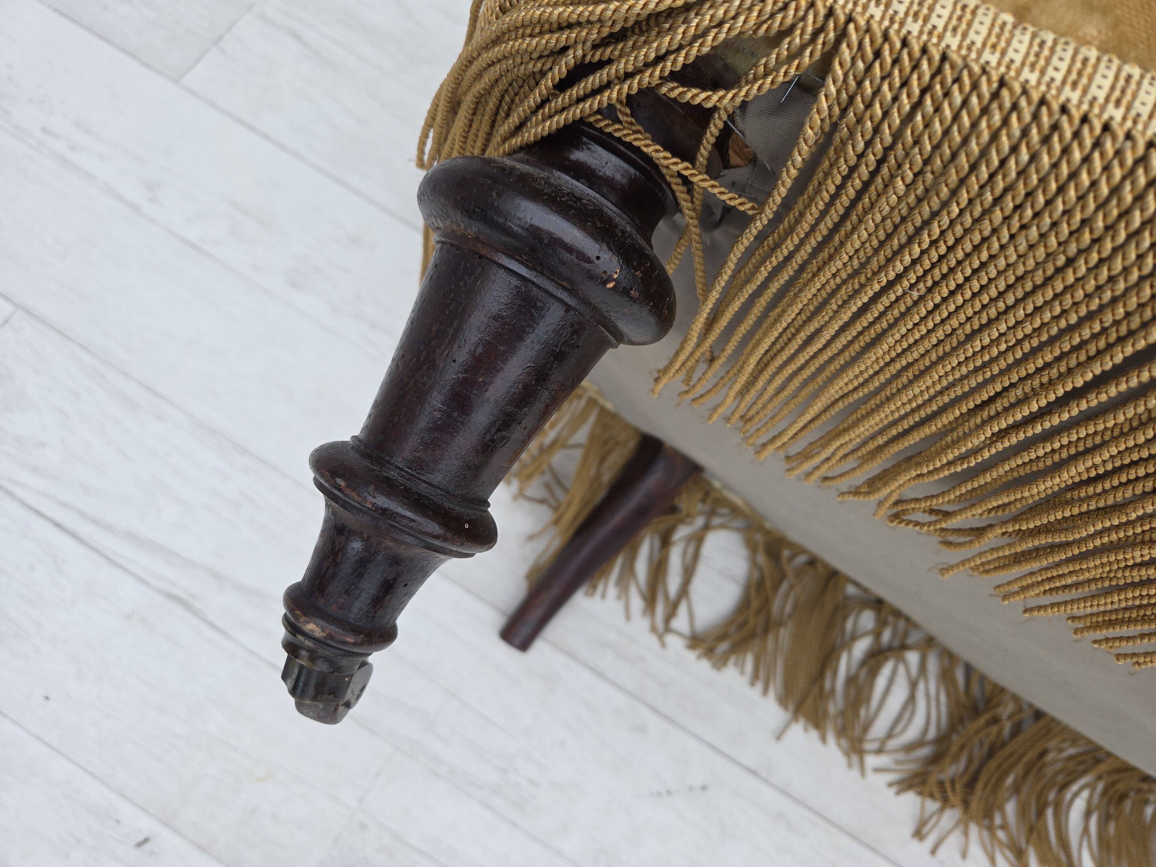 1950s, Danish 2-seater sofa, green/honing furniture velour.