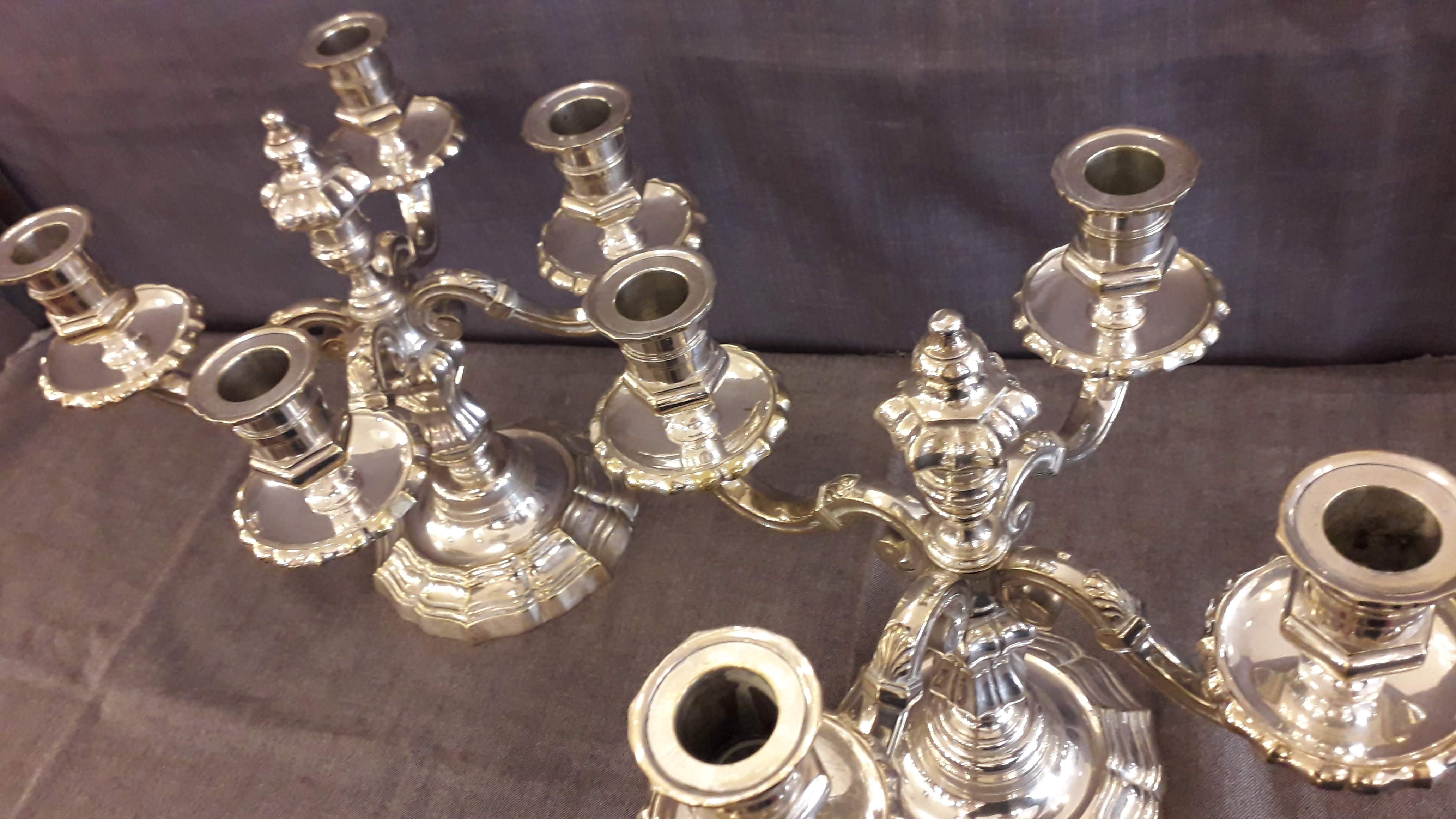 Old silver bronze chandeliers