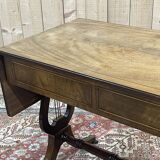 English flat desk with shelves, 1950s work in mahogany