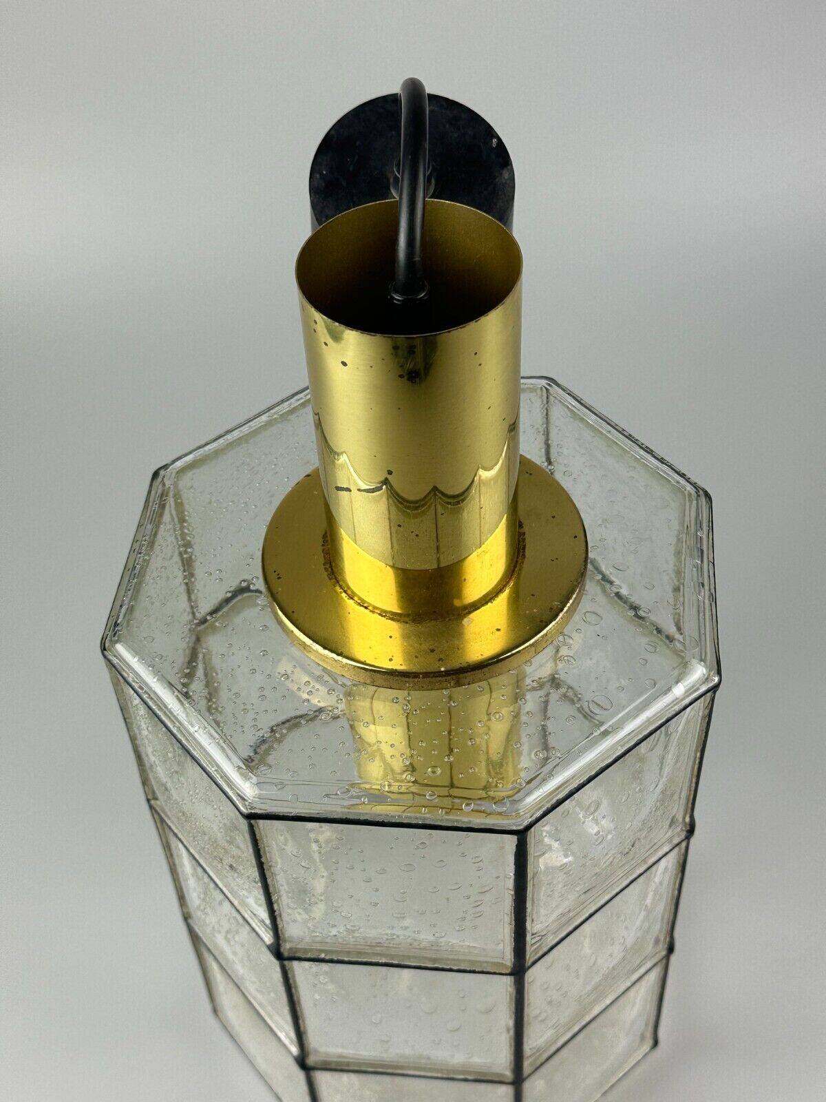 60s 70s ceiling lamp Glashütte Limburg Germany glass & brass Space Age