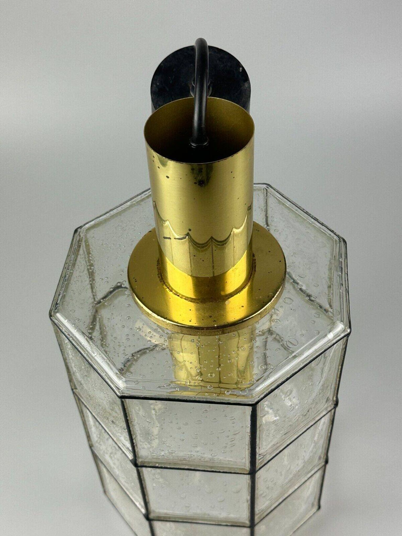 Suspension des années 60 70 Glashütte Limburg Allemagne verre et laiton Space Age