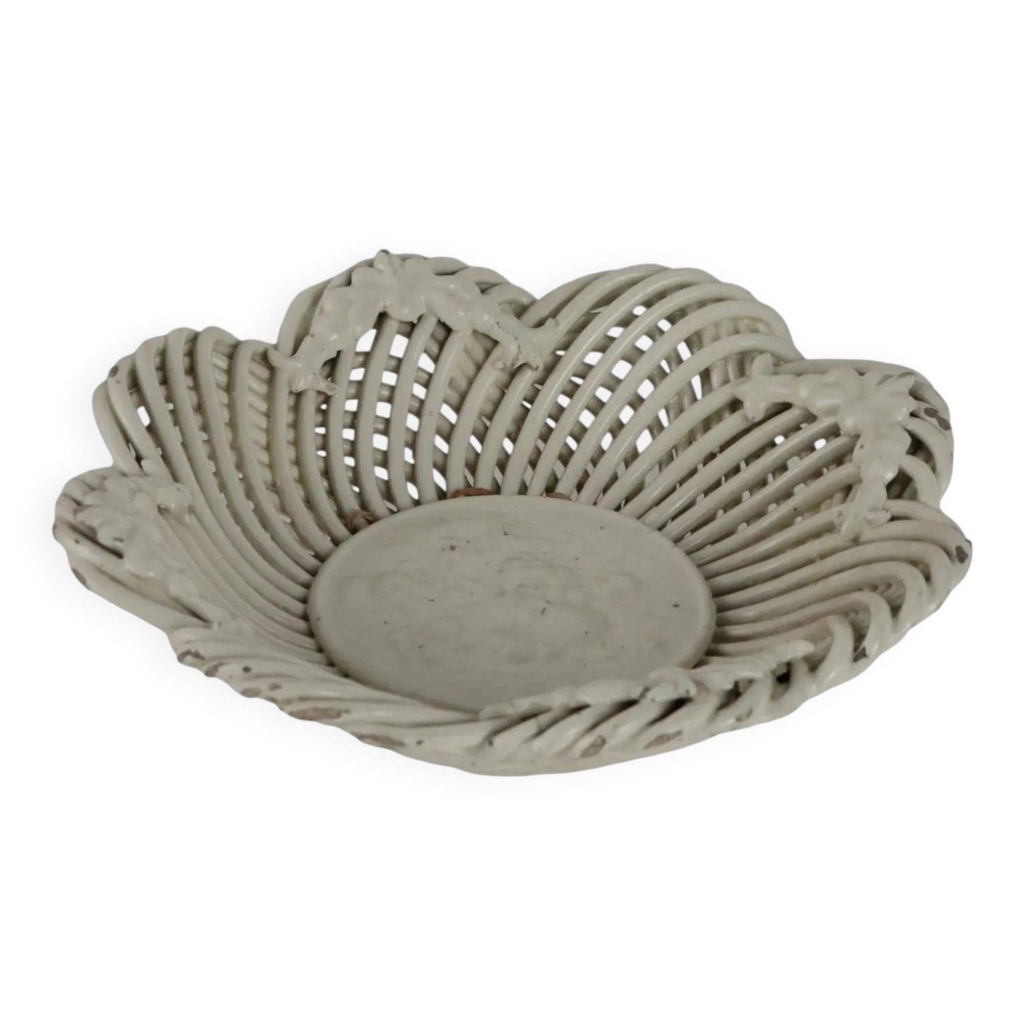 Antique ceramic basket, Veneto, 19th century