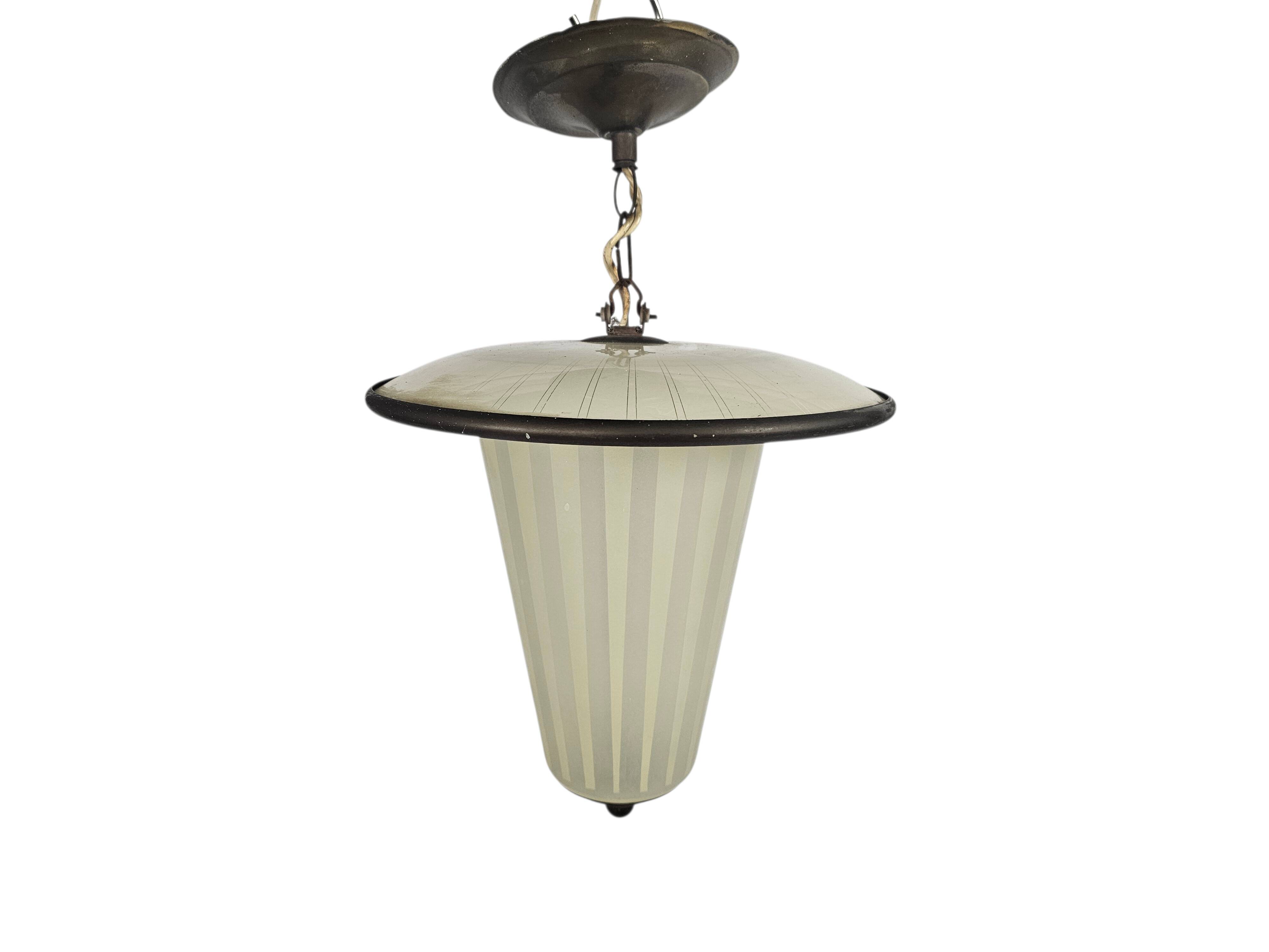 pendant lamp - brass - copper - lantern lamp - 1950s