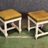Pair of Louis Philippe stools painted white, late 19th century