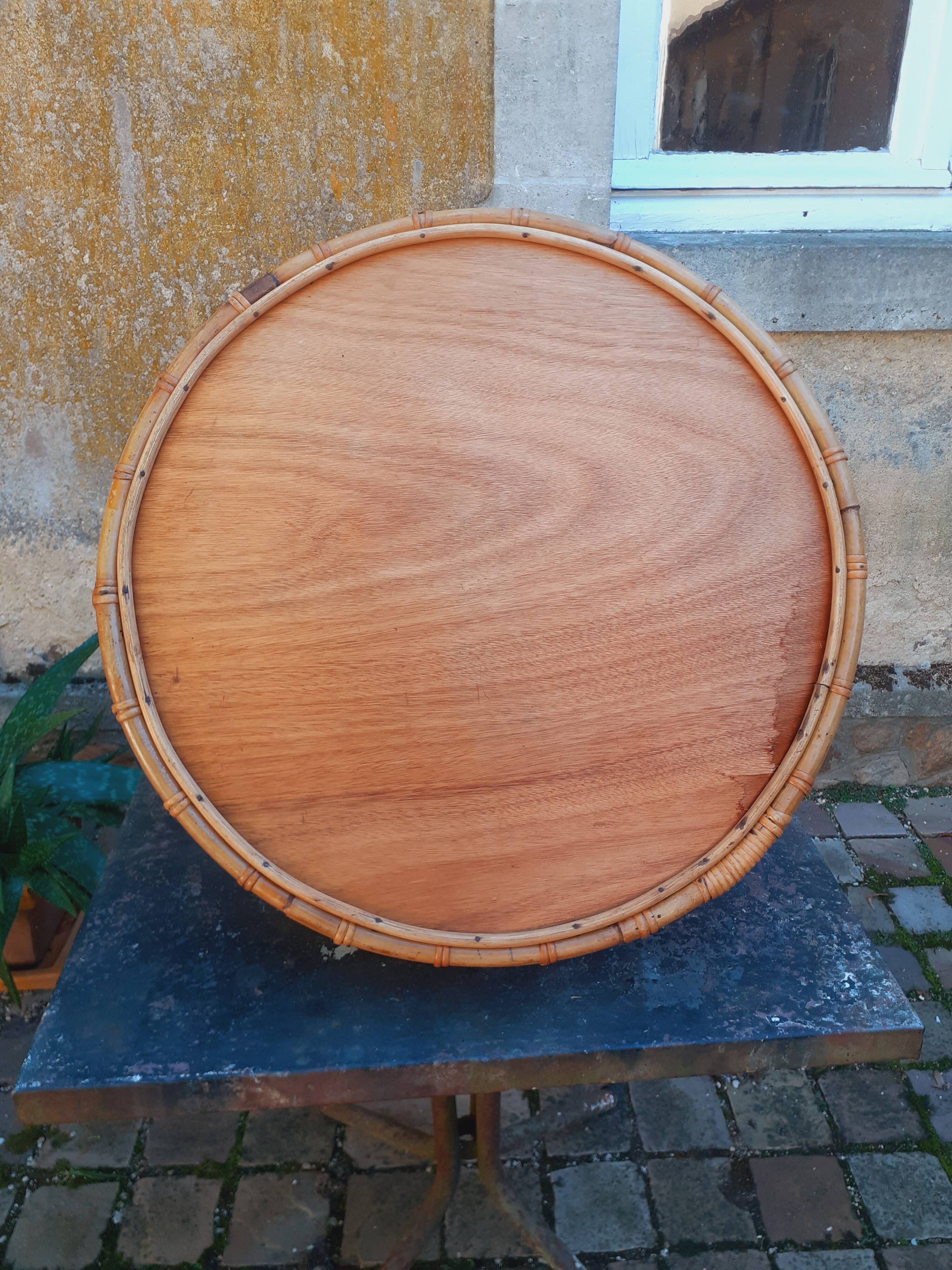 60s rattan hanging planter