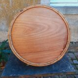 60s rattan hanging planter