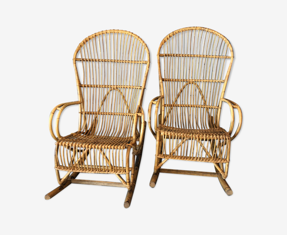 2 rattan rocking chairs