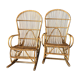 2 rattan rocking chairs