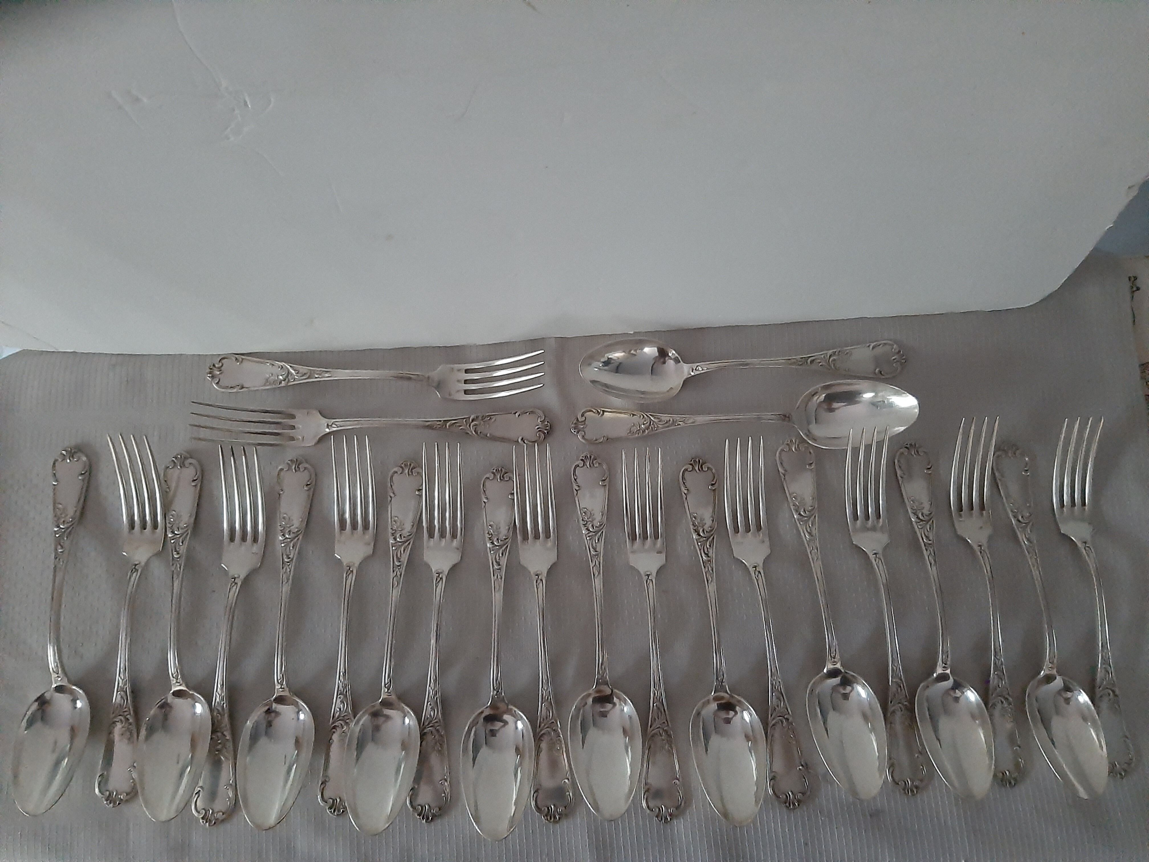 A.Frenais silver cutlery set 47 pieces