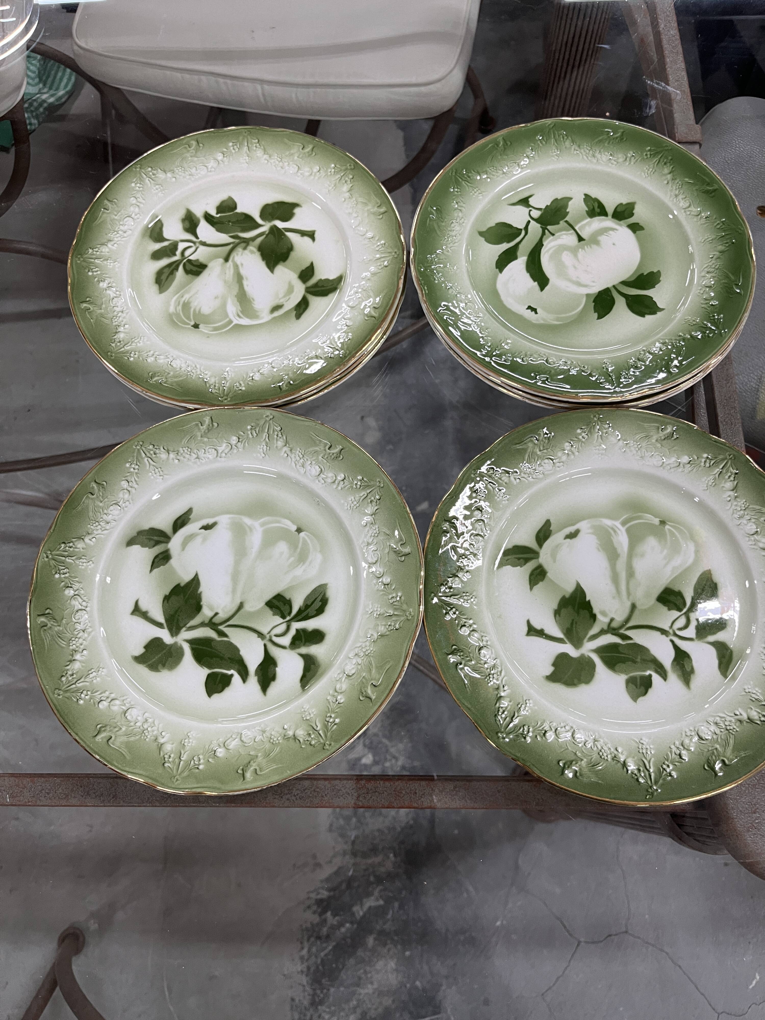 Antique K&G Lunéville France dessert plates