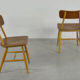 Set of 2 Scandinavian teak chairs 1960s