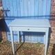 Small sky blue patina farm table