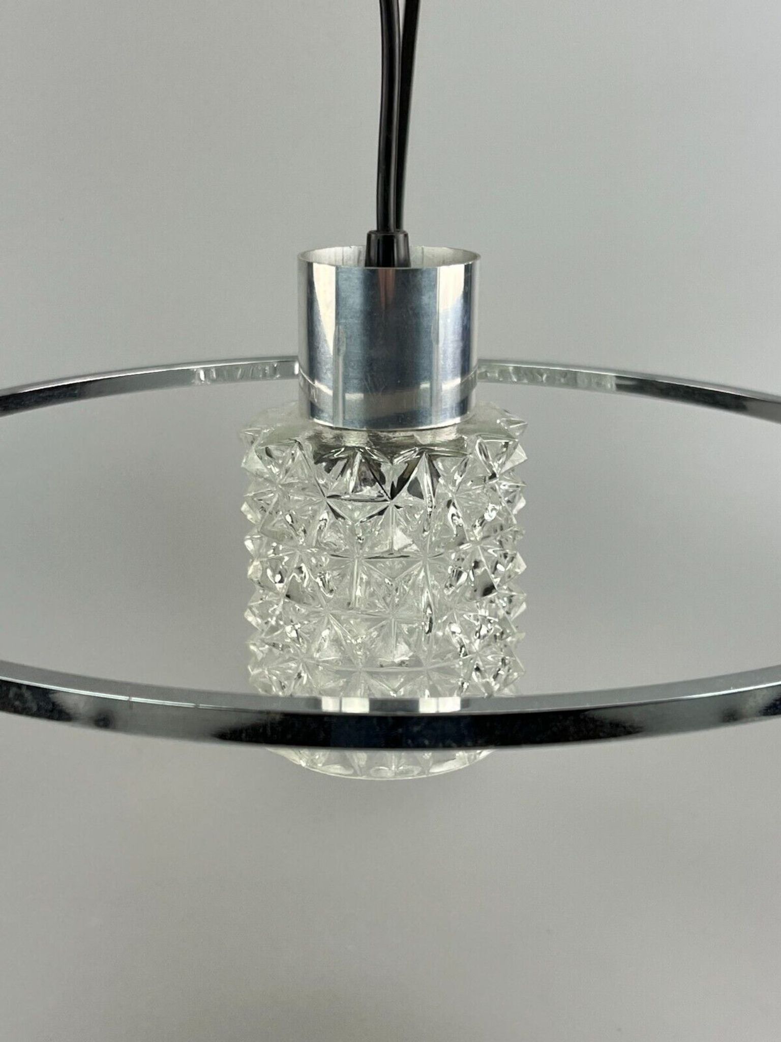 60s 70s lamp fixture ceiling lamp chandelier glass chrome space age