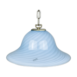 Vintage blue swirl murano pendant lamp Venice glass Italy 1980s