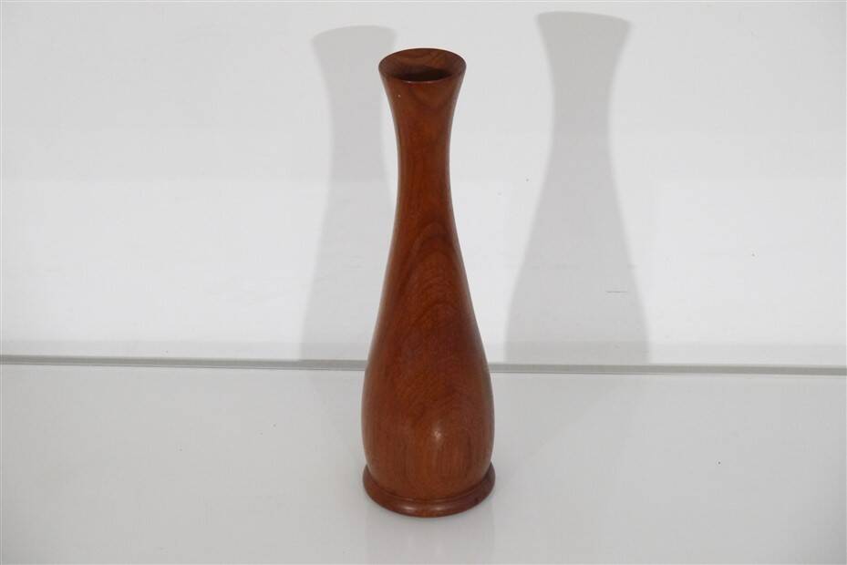 Vintage Scandinavian teak vase 1960