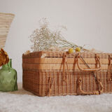 Old rattan suitcase