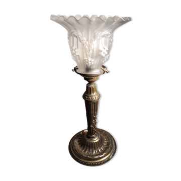 Lampe art nouveau  1900 a 30 tulipe tres jolie style napoleon  , 32x12