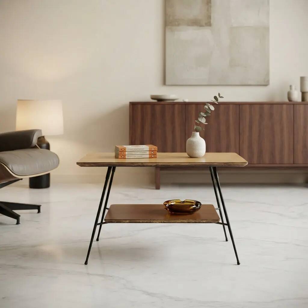 Vintage coffee table in laminated wood, design, Italy, 1960s