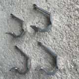 Set of 4 old metal coat hooks