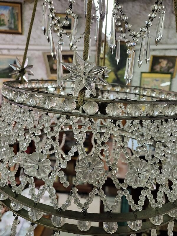 6-Light Funnel Pearl Tassel Chandelier