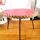 Coffee table wicker and metal design 60s