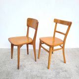 Pair of bistro chairs, one Thonet.