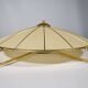 Plafonnier Art Déco à trois lumières en métal et tissu par Erco, années 1950.