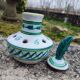 Bouquetière, vase pique fleurs en céramique émaillée espagnole