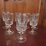 8 water glasses, 19th