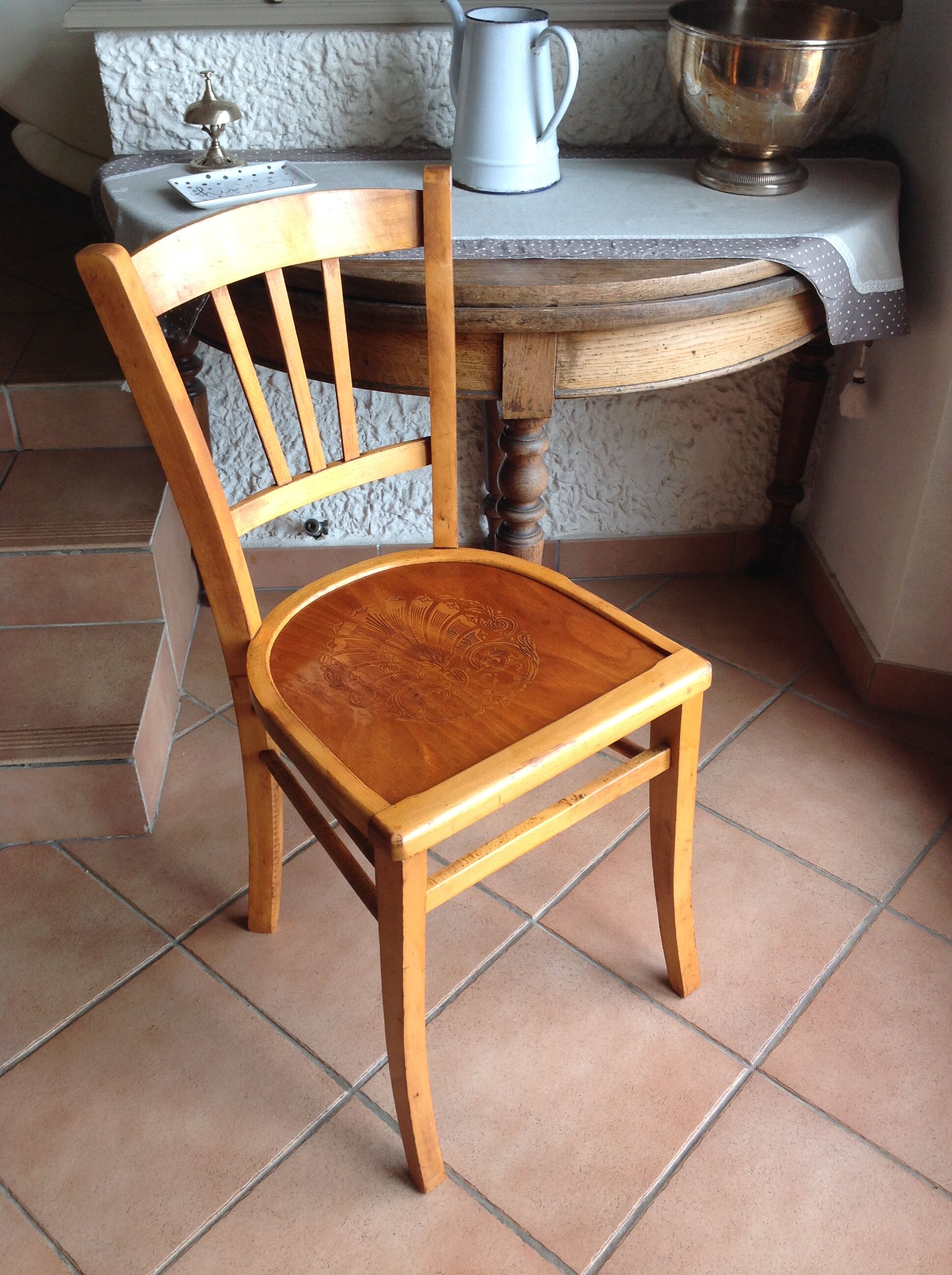 Bistro Chair with rosette/vintage years 40-50
