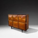 Mid-Century Sideboard in Wood and Brass, Italy, 1950s