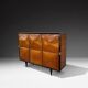 Buffet en bois et laiton, Italie années 1950