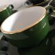 Suite of six green cups with saucers bistro /vintage style 60-70