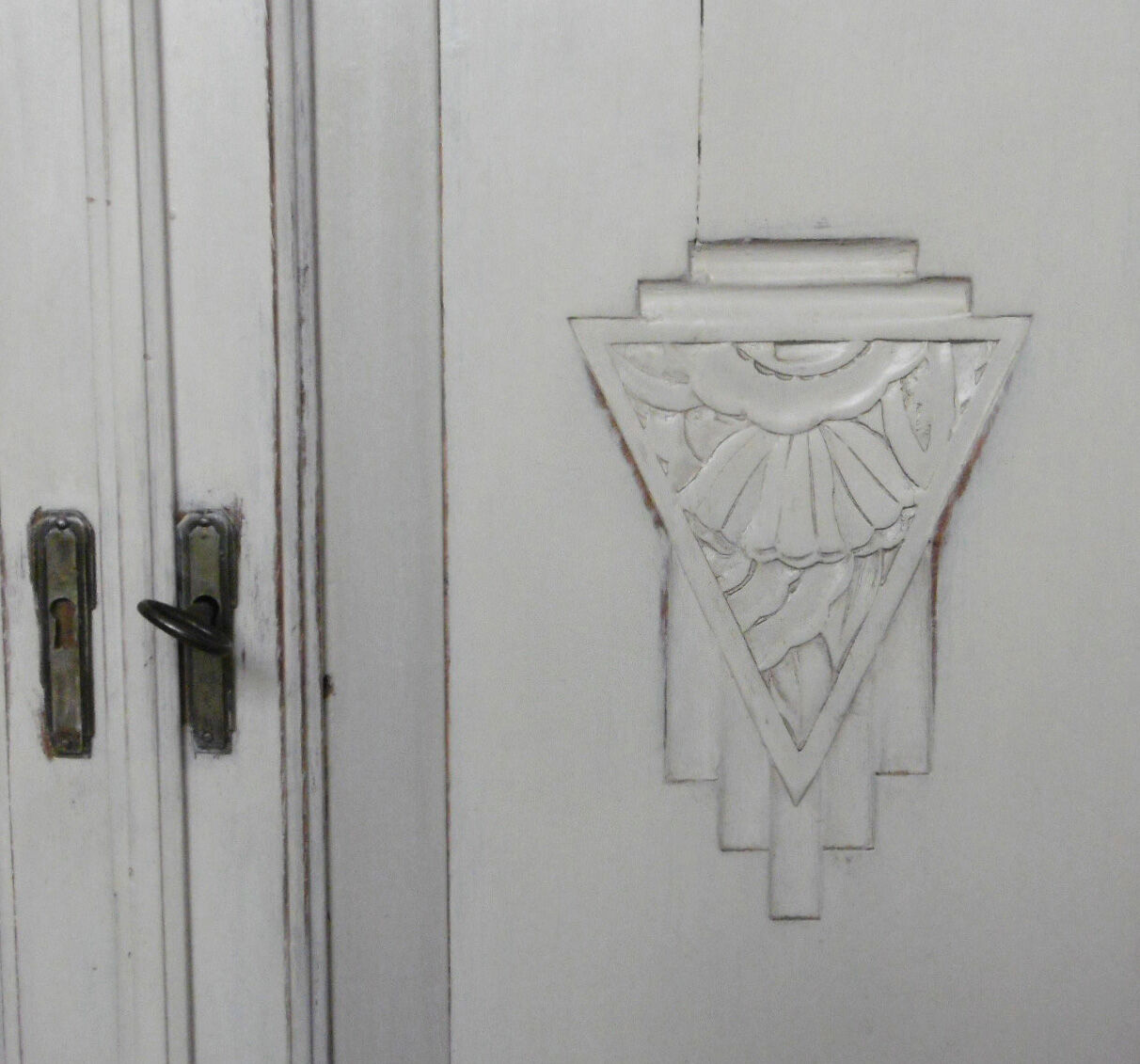 Art deco wood and marble sideboard