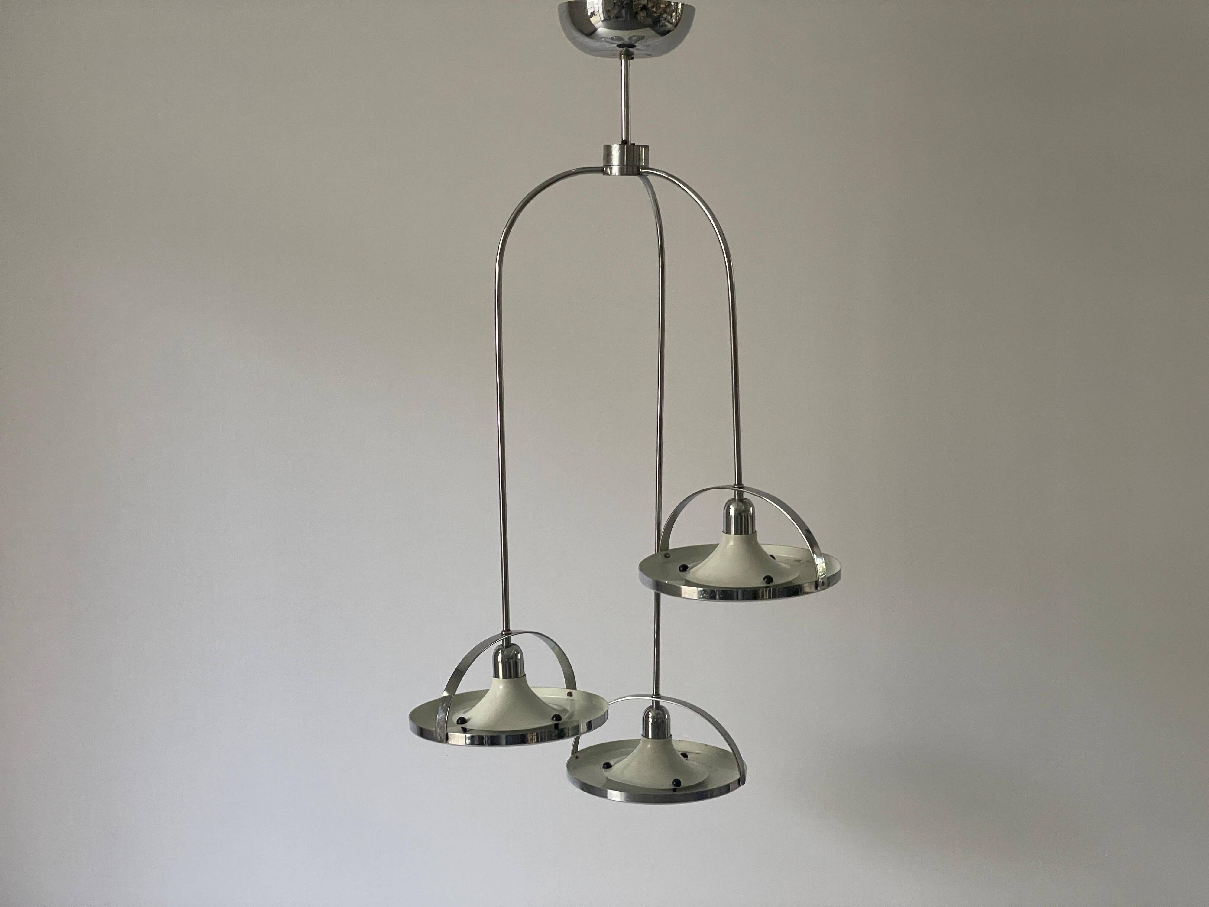 Mid-century modern triple shade ceiling light by Reggiani, 1960s, Italy.