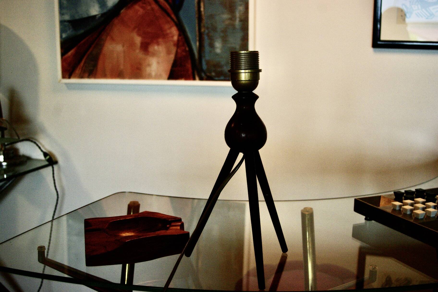 Vintage solid teak lamp by severin hansen 1960