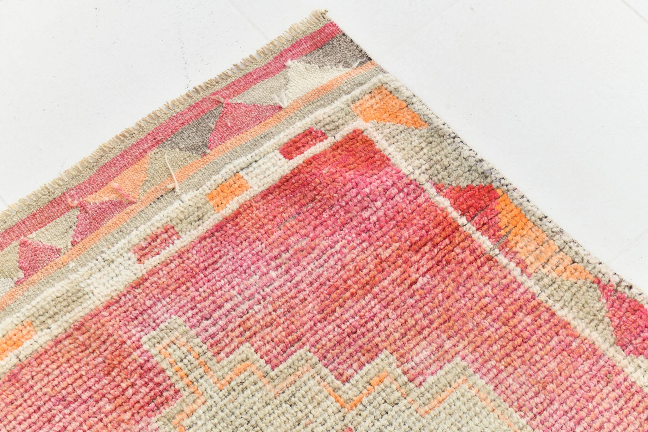 3x11 Light Pink Orientel Vintage Runner Rug, 96x333Cm