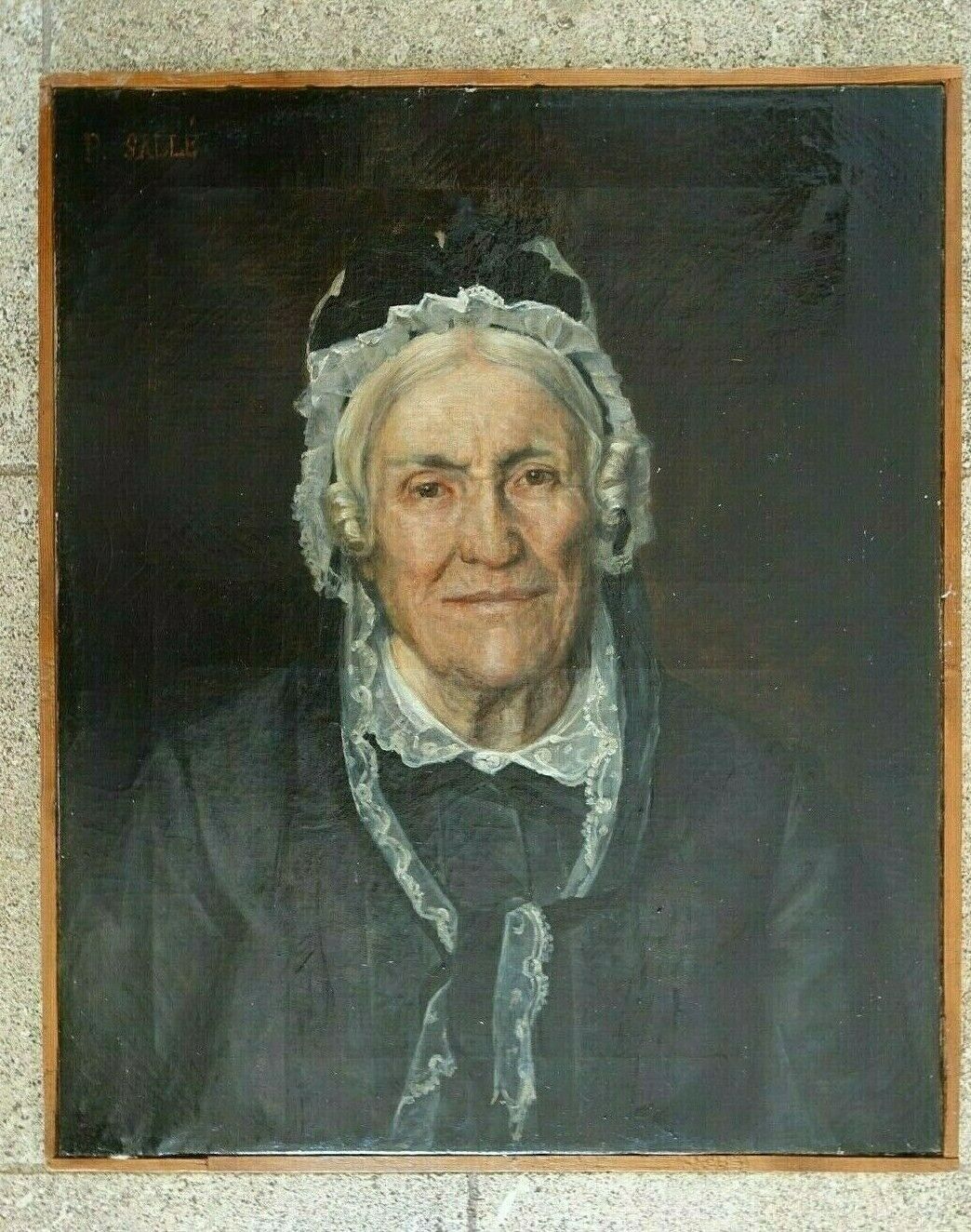 Oil on canvas 19th century portrait of a woman p.salle