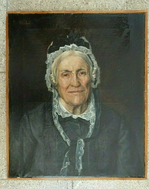 Huile sur toile xix portrait de femme p.sallé