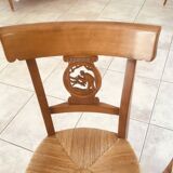 6 chaises en merisier massif « les fables de la fontaine «
