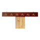 Vintage wooden wall coat rack - 6 double hooks