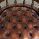English cowhide Chesterfield swivel and tilt button seat office chair