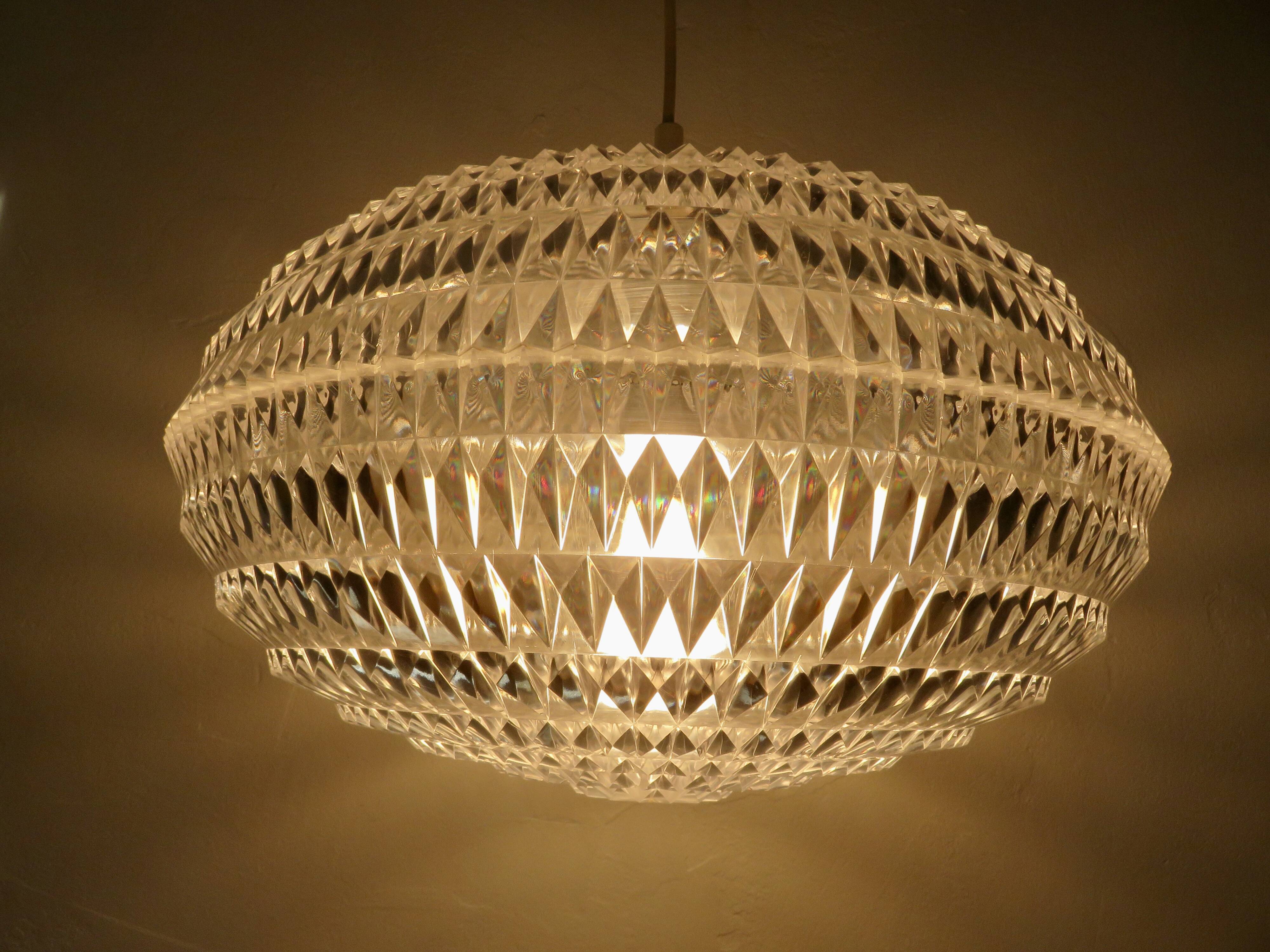 Suspension "ERCO" Diamond par Aloys Gangkofner Allemagne 1970 vintage
