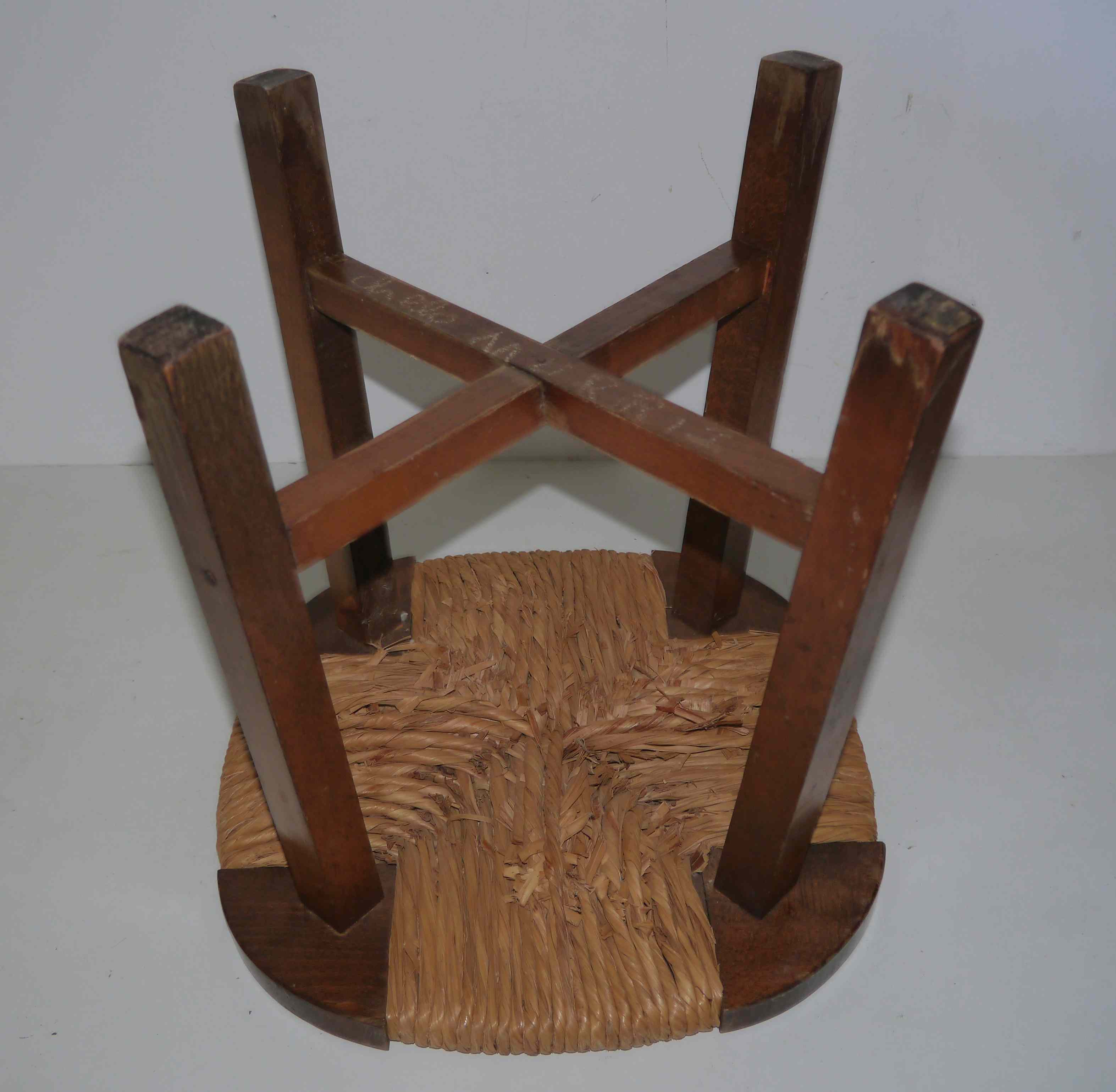 Tabouret paillé « moderniste » années 50's