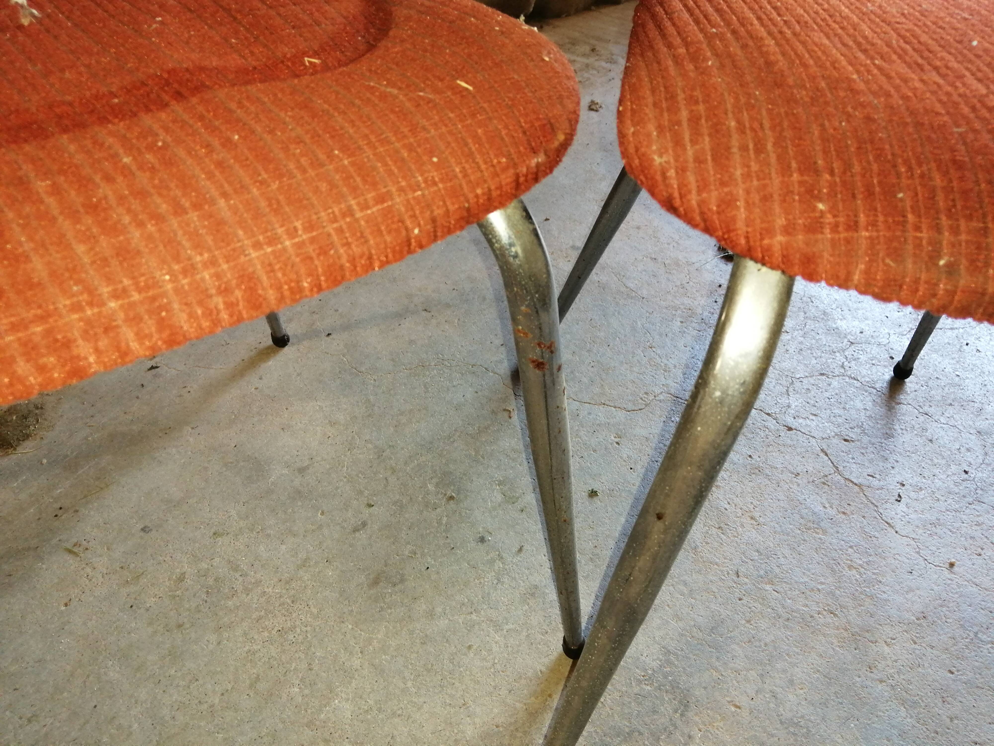 Set of 4 vintage velvet chairs