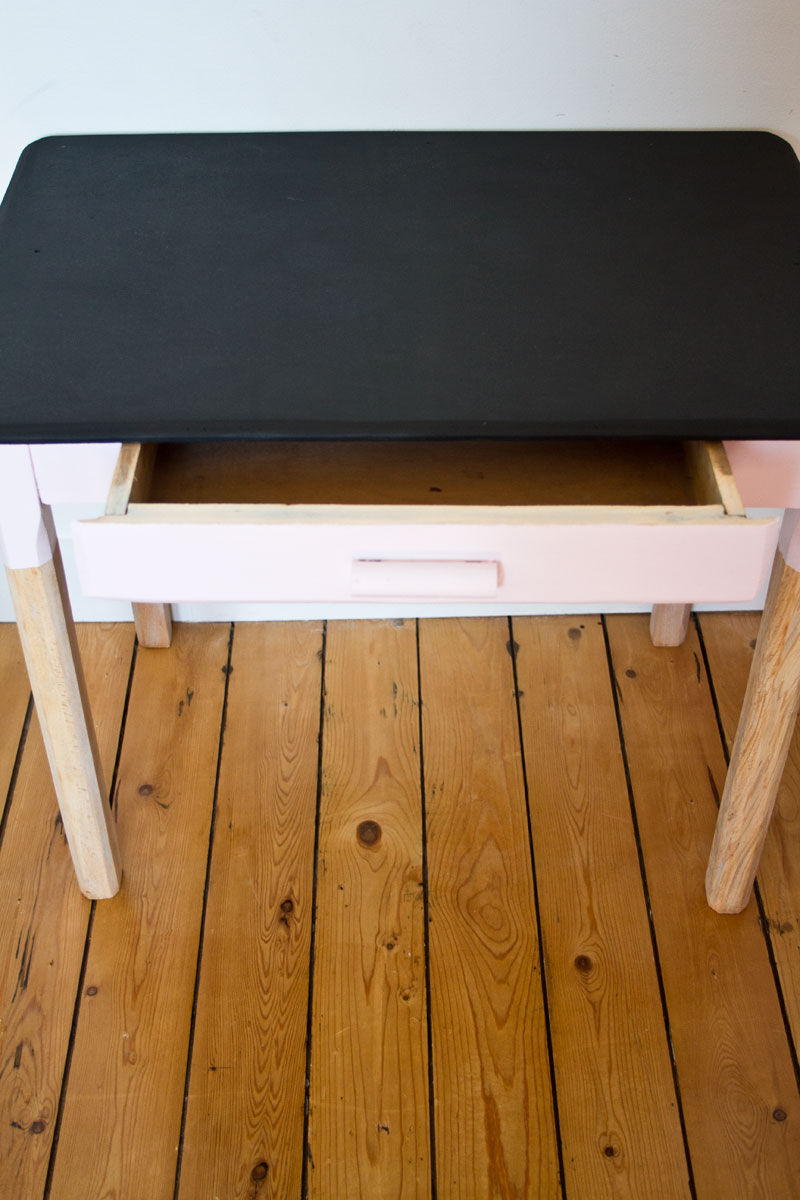 Pink and slate desk
