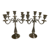 Pair of large silver candlesticks