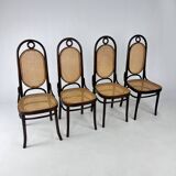 Set of 4 Radomsko Bentwood and Cane Dining Chairs, 1950s